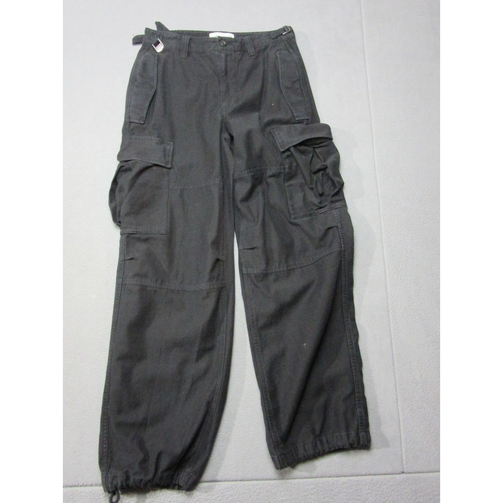 Tna Pants Womens Black Cargo 0 Twill Surplus Adjustable Waist Cuffed Outdoor